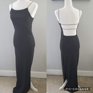 Long Black Dress with Open Back